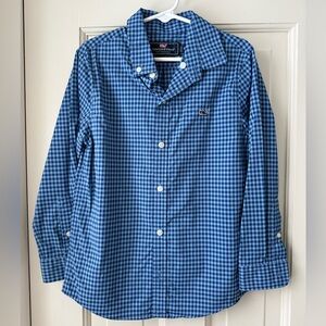 Vineyard Vines Kids Blue Checkered Button-Down Shirt